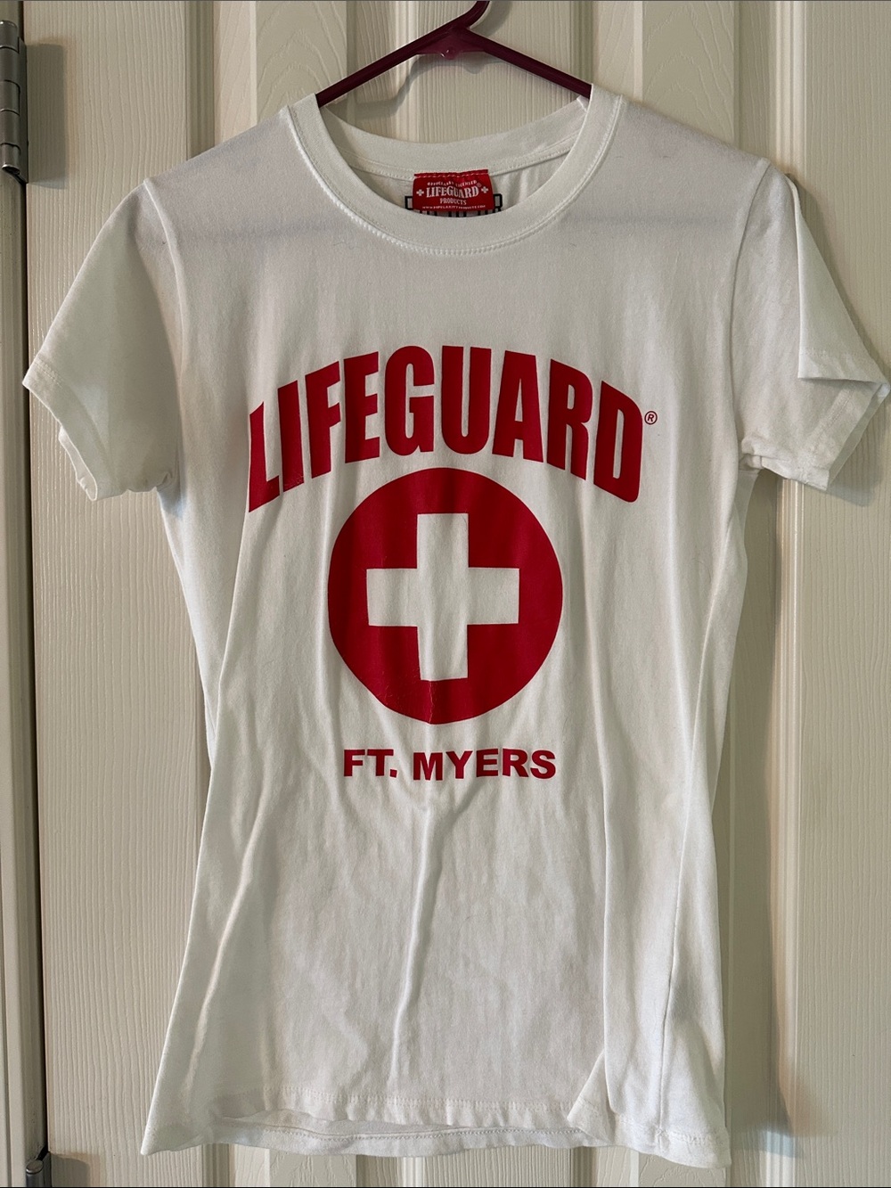 Lifeguard Ft. Myers Red on White Kids Graphic Tee - Lifeguard